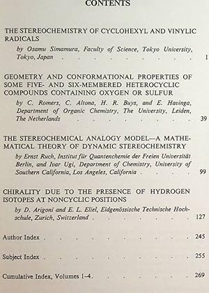 Bild des Verkufers fr Topics in Stereochemistry. Vol. 4 zum Verkauf von ANTIQUARIAT.WIEN Fine Books & Prints