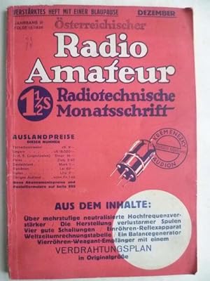 Österreichischer Radio Amateur - Radiotechnische Monatsschrift - Jahrgang III / Folge 12 / 1926 -...