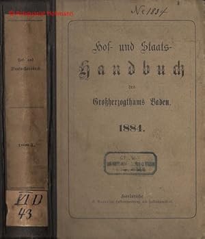 Bild des Verkufers fr Hof- und Staats-Handbuch des Groherzogthums Baden. 1884. zum Verkauf von Antiquariat Hohmann