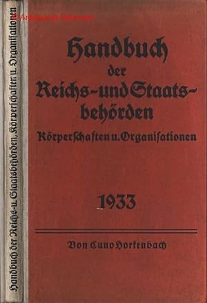 Seller image for Handbuch der Reichs- und Staatsbehrden, Krperschaften und Organisationen. Jahrgang 1933. for sale by Antiquariat Hohmann