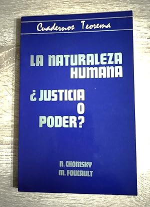 Bild des Verkufers fr LA NATURALEZA HUMANA - JUSTICIA O PODER? zum Verkauf von Libreria Bibliomania