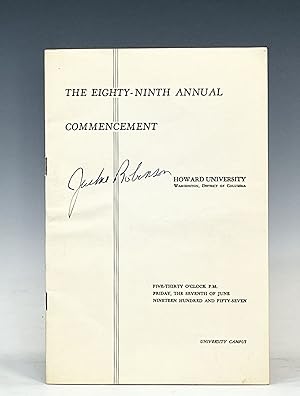 Jackie Robinson Signed 1957 Howard University Commencement Program, the Event at which He and Mar...