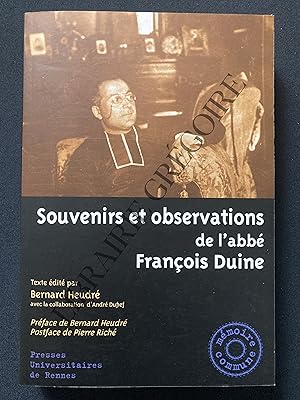 SOUVENIRS ET OBSERVATIONS DE L'ABBE FRANCOIS DUINE
