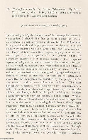 Imagen del vendedor de The Geographical Factor in Ancient Colonisation. This is an original article from the Proceedings of the Glasgow Philosophical Society, 1915. a la venta por Cosmo Books