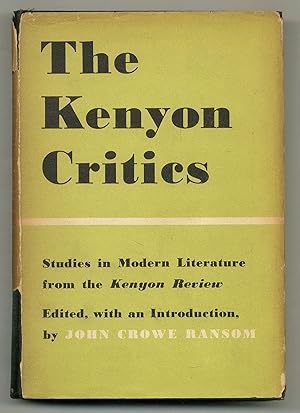 Bild des Verkufers fr The Kenyon Critics: Studies in Modern Literature from the Kenyon Review zum Verkauf von Between the Covers-Rare Books, Inc. ABAA