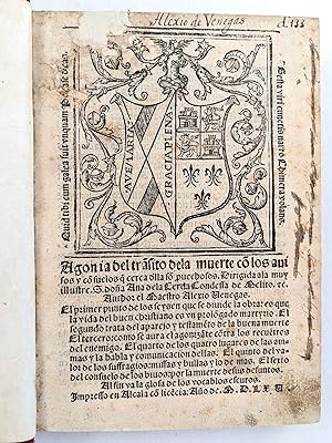 1565 Alejo Venegas de Busto AGONY OF DEATH - WARNINGS & CONSOLATIONS WHEN APPROACHING DEATH Spani...