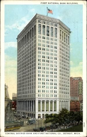 Ansichtskarte / Postkarte Detroit Michigan USA, Central Savings Ban und First National Bank Co.