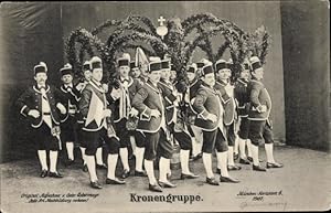 Ansichtskarte / Postkarte München, Kronengruppe, Schäfflertanz 1907, Erlöschen der Pestkrankheit ...