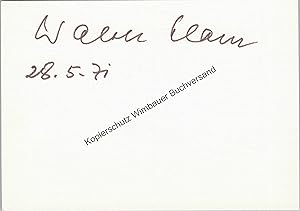 Bild des Verkufers fr Original Autogramm Walter Klam (1904-1983) /// Autograph signiert signed signee zum Verkauf von Antiquariat im Kaiserviertel | Wimbauer Buchversand