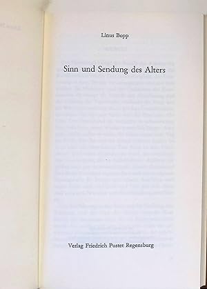 Bild des Verkufers fr Sinn und Sendung des Alters. zum Verkauf von books4less (Versandantiquariat Petra Gros GmbH & Co. KG)