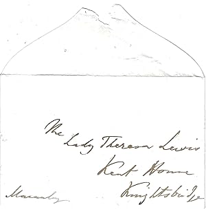 Image du vendeur pour [Lord Macaulay [Thomas Babington Macaulay], great British historian.] Autograph Signature ('Macaulay') to address on envelope to Lady Theresa Lewis mis en vente par Richard M. Ford Ltd