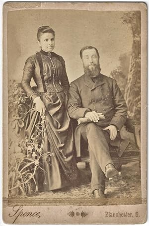 1878/1888 - Cabinet card photo of missionary John Wright and his Persian wife, Shushan, who was m...
