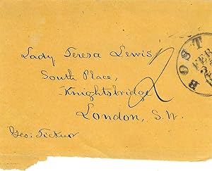 Bild des Verkufers fr [George Ticknor, Professor of French and Spanish at Harvard.] Autograph Signature and address of letter to Lady Theresa Villiers from cover of envelope. zum Verkauf von Richard M. Ford Ltd