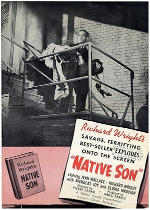 Richard Wright (source, co-screenwriter) NATIVE SON (1951) Pressbook