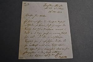 Handschriftlicher Brief des Komponisten, Pianisten und Lehrer Felix Mendelsohn-Bartholdys, Ignaz ...