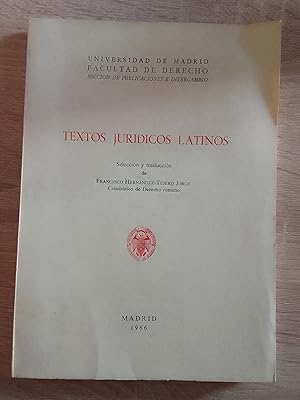 Imagen del vendedor de Textos jurdicos latinos a la venta por Librera Eleutheria
