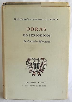 Immagine del venditore per Obras III - Peridicos El Pensador Mexicano venduto da Argyl Houser, Bookseller