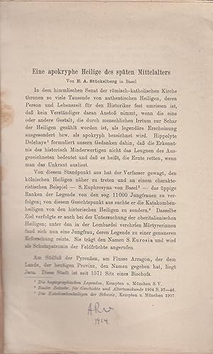 Seller image for Eine apokryphe Heilige des spten Mittelalters. for sale by PRISCA