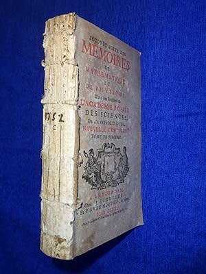 Bild des Verkufers fr Premiere Suite des Mmoires de Mathmatique et de Physique, 1752 Tires des registres de l ' Acadmie Royale des Sciences De l' Anne MDCCLII, Nouvelle Centurie. Tome Troisieme. (includes ENGLISH CHANNEL map, Carte Physique et Profil du Canal de La Manche dresse en 1752 par Philippe Buache.) zum Verkauf von Tony Hutchinson