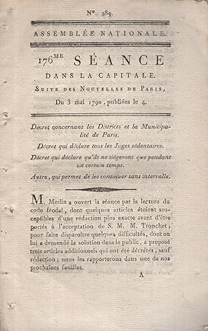 Imagen del vendedor de Assemble Nationale. - 176 Sance dans la Capitale. - Suite des Nouvelles de Paris, du 3 mai 1790, publies le 4 a la venta por PRISCA
