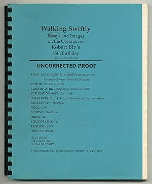 Bild des Verkufers fr Walking Swiftly: Writings & Images on the Occasion of Robert Bly's 65th Birthday zum Verkauf von Between the Covers-Rare Books, Inc. ABAA