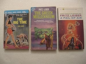 Seller image for Fritz Leiber Three (3) Paperback Book Lot, inclluding: The Big Time DOS The Mind Spider and Other Stories; The Green Millennium DOS Night Monsters, and; A Pail of Air for sale by Clarkean Books