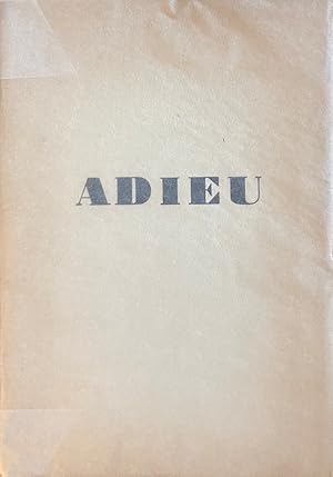 Image du vendeur pour Adieu * mis en vente par OH 7e CIEL