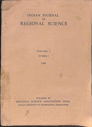 Seller image for Indian Journal of Regional Science Vol. I No. 1 for sale by Majestic Books