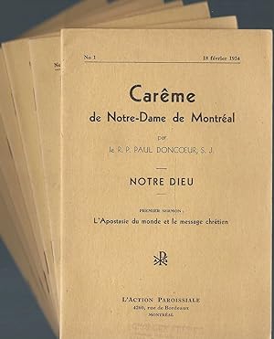 Careme De Notre-dame De Montreal, Notre Dieu, No 1 -7 Booklets, 1954