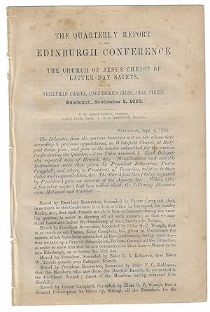 The Quarterly Report of the Edinburgh Conference of the Church of Jesus Christ of Latter-day Sain...