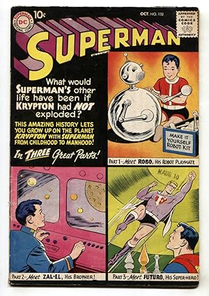 SUPERMAN #132--1959--DC--LIFE ON KRYPTON--color touch--comic book