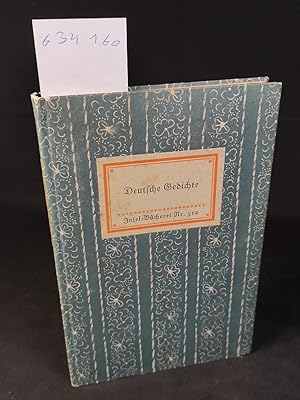 Imagen del vendedor de Deutsche Gedichte. Insel-Bcherei Nr. 512 [1 A]. 1. - 20. Tausend. a la venta por ANTIQUARIAT Franke BRUDDENBOOKS