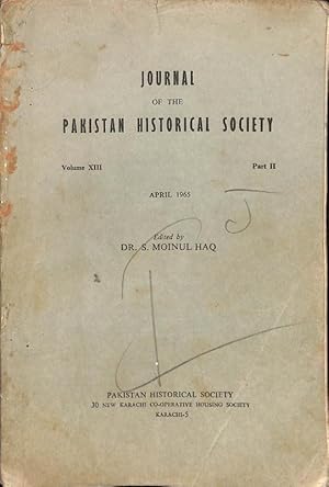 Seller image for Journal of the Pakistan Historical Society Vol. XIII Part II for sale by Majestic Books