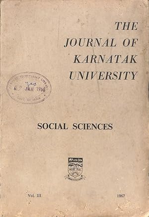 Seller image for The Journal of Karnatak University Vol. III for sale by Majestic Books