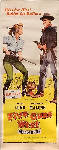 Bild des Verkufers fr Five Guns West (Original insert poster from the 1955 film) zum Verkauf von Royal Books, Inc., ABAA