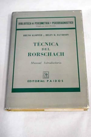 Immagine del venditore per Tcnica del Rorschach venduto da Alcan Libros