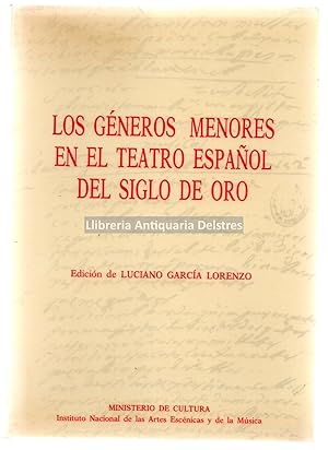 Imagen del vendedor de Los gneros menores en el teatro espaol del siglo de Oro. (Jornadas de Almagro 1987). a la venta por Llibreria Antiquria Delstres