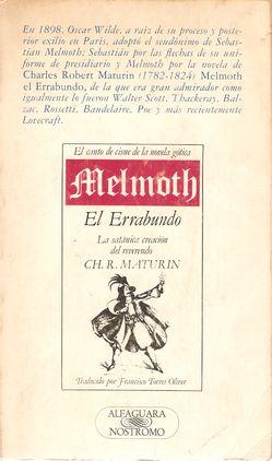 Imagen del vendedor de MELMOTH EL ERRABUNDO a la venta por LIBRERIA ANTICUARIO BELLVER MADRID