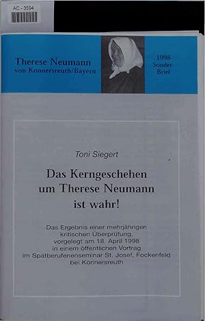 Immagine del venditore per Das Kerngeschehen um Therese Neumann ist wahr!. AC-3594 venduto da Antiquariat Bookfarm