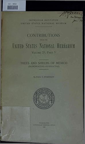 Bild des Verkufers fr Trees and Shrubs of Mexico. AC-3652. Volume 23, Part 5 zum Verkauf von Antiquariat Bookfarm