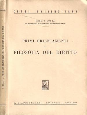 Bild des Verkufers fr Primi orientamenti di Filosofia del Diritto zum Verkauf von Biblioteca di Babele