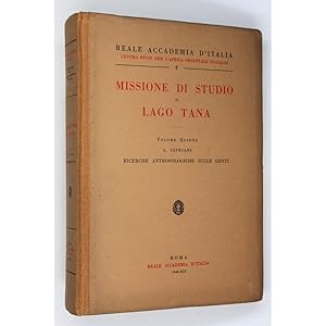 Seller image for Missione di Studio al Lago Tana. Volume Quinto: Raccolte Antropologiche Sulle Genti for sale by Books of Asia Ltd, trading as John Randall (BoA)