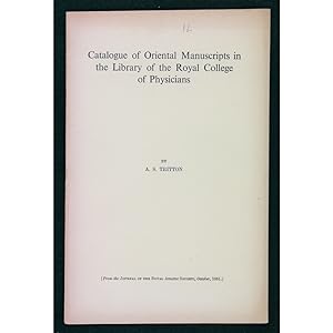 Catalogue of Oriental Manuscripts in the Library of the Royal College of Physicians