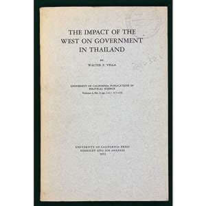 Seller image for The Impact of the West on Government in Thailand. for sale by Books of Asia Ltd, trading as John Randall (BoA), ABA, ILAB