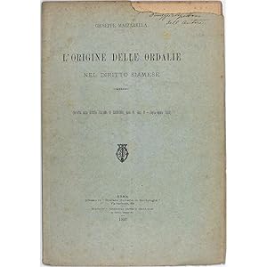 L'Origine delle Ordalie nel diritto Siamese.