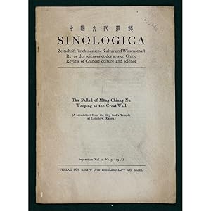 The Ballad of Meng Chiang Nu weeping at the great wall. (A broadsheet from the City God's temple ...