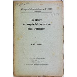 Die namen der assyrisch-babylonischen keilschriftzeichen.