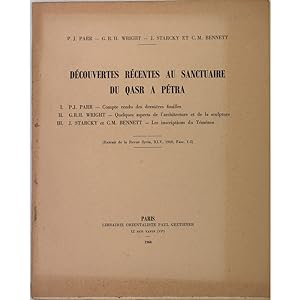 Seller image for Dcouvertes rcentes au Sanctuaire du Qasr a Ptra. for sale by Books of Asia Ltd, trading as John Randall (BoA)
