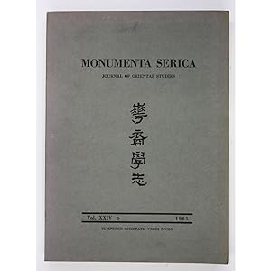 Monumenta Serica. Journal of Oriental Studies. Vol.XXIV, 1965.