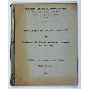 Seller image for Studies in New Guinea Linguistics for sale by Books of Asia Ltd, trading as John Randall (BoA)